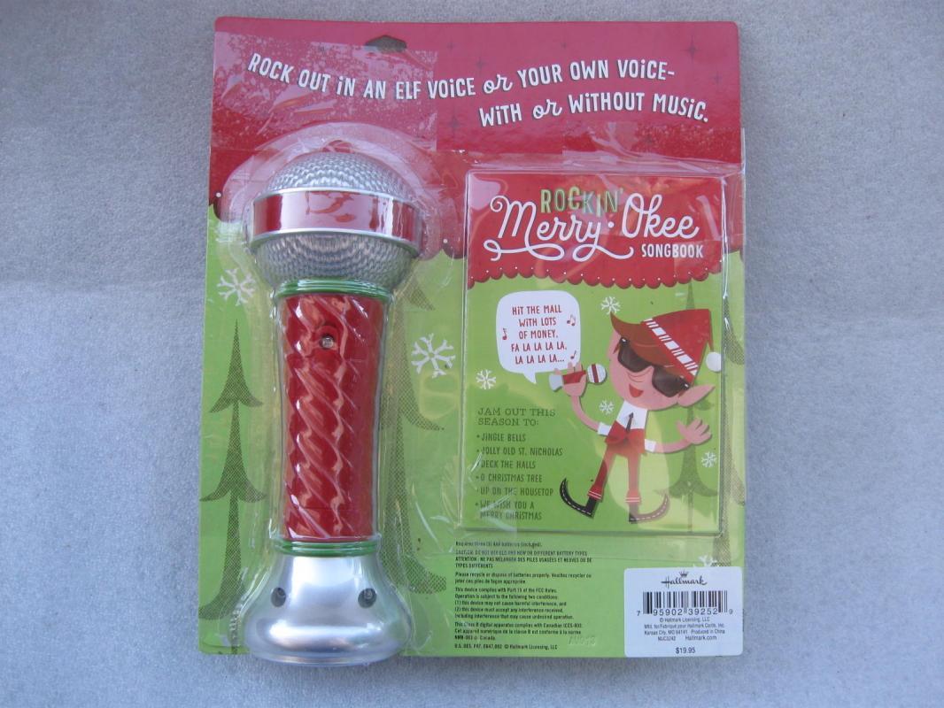 Hallmark 2012 Merry Okee Christmas Karaoke Elf Sound Microphone w/songbook
