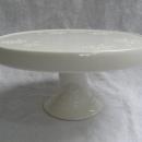 Hallmark 2013 White Pedestal Snowflake Design Ceramic Cake Plate