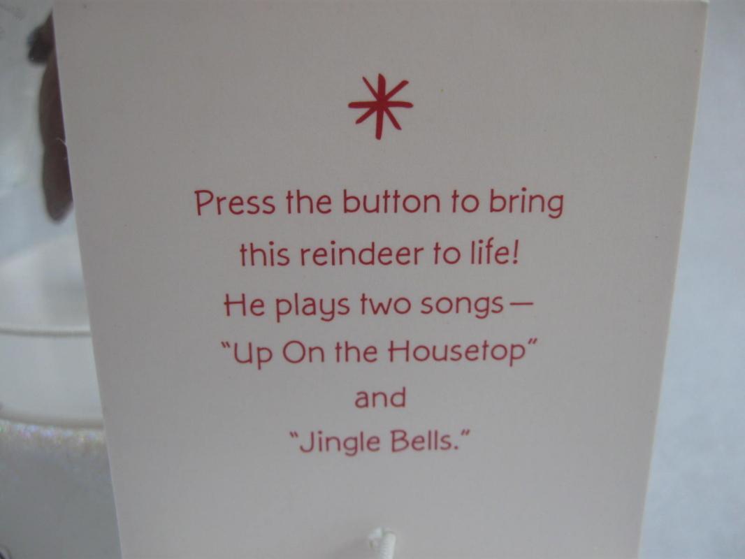 Hallmark Happy Tapper Reindeer Tabletop Display Magic Movement & Music