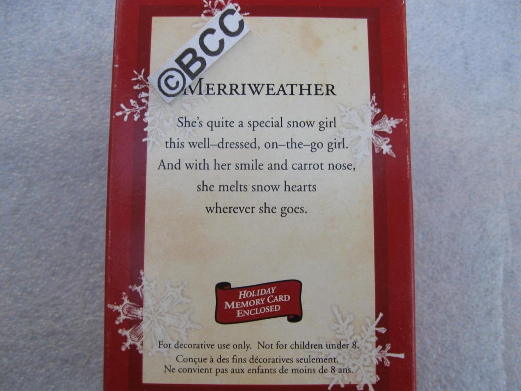 Hallmark 2003 Merriweather The Snowmen Of Mitford Christmas Ornament