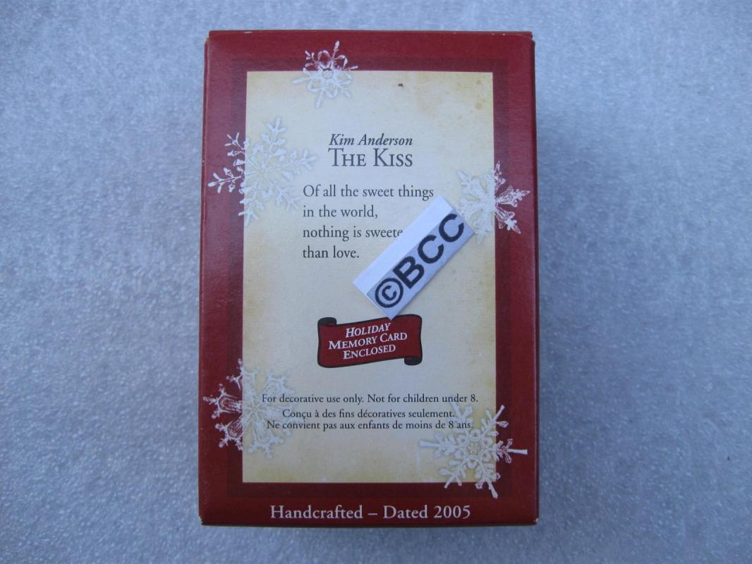 Hallmark 2005 The Kiss Love & Romance Christmas Ornament Valentines Day