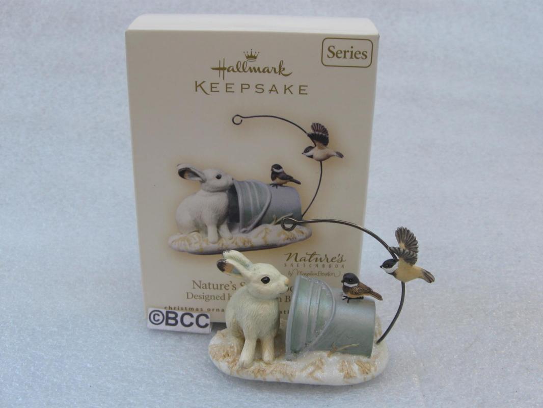 Hallmark 2007 Nature's Sketchbook Rabbit Marjolein Bastin 5th In Series Ornament Black Capped Chickadee