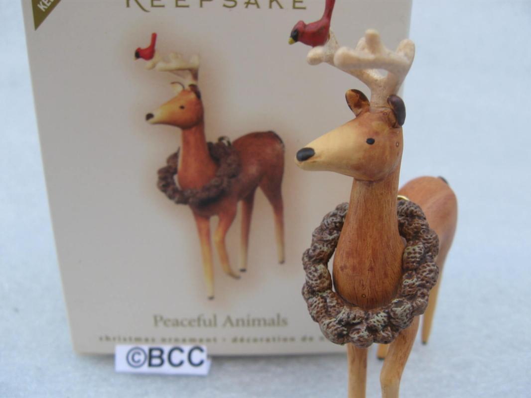 Hallmark 2007 Peaceful Animals Deer With Northern Cardinal Ornament