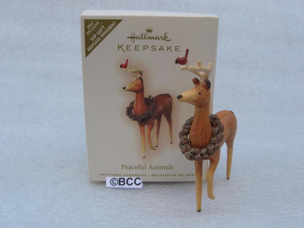 Hallmark 2007 Peaceful Animals Deer With Northern Cardinal Ornament