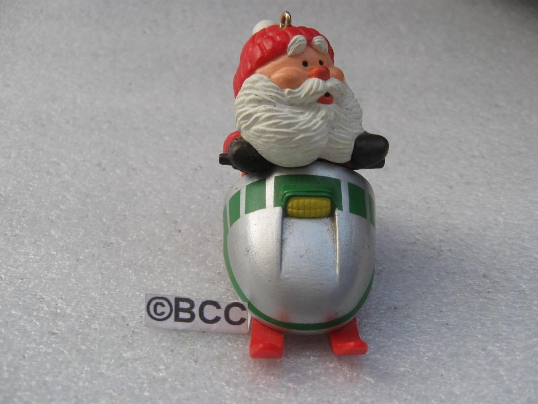 Hallmark 1984 Snowmobile Santa Christmas Tree Ornament