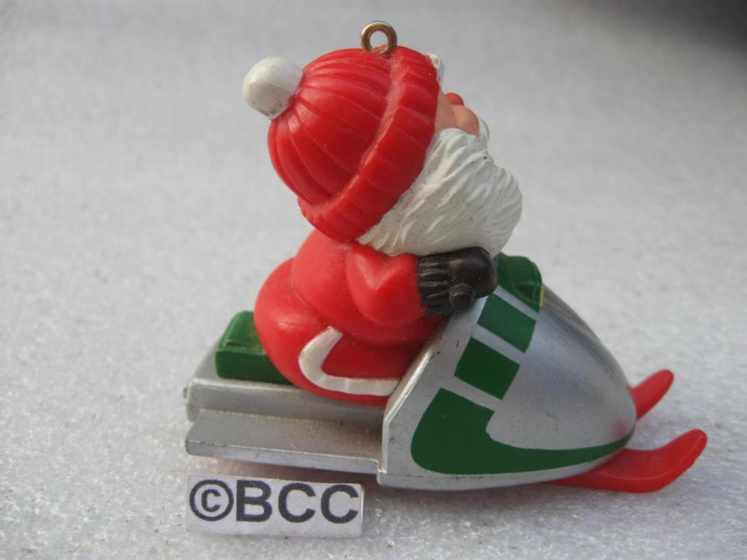 Hallmark 1984 Snowmobile Santa Christmas Tree Ornament