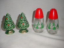 2 Sets of Christmas Tree Salt & Pepper Shakers Lefton & Gemco