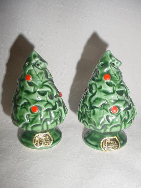 2 Sets of Christmas Tree Salt & Pepper Shakers Lefton & Gemco