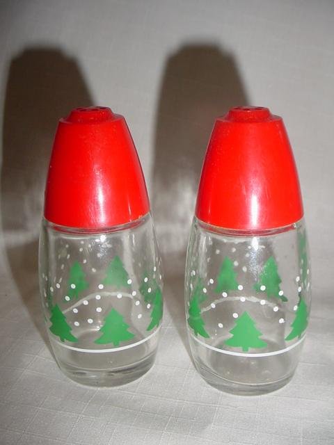2 Sets of Christmas Tree Salt & Pepper Shakers Lefton & Gemco