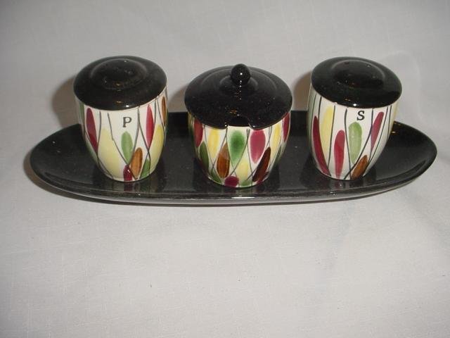 Eames Era Salt & Pepper Shakers with Sugar Jar - 5 Pieces
