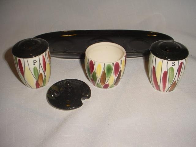 Eames Era Salt & Pepper Shakers with Sugar Jar - 5 Pieces