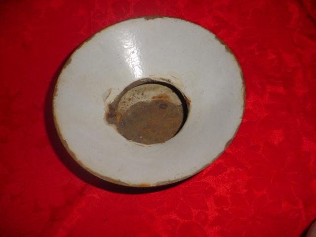 Cast Iron & White Enamelware Spittoon Spitoon