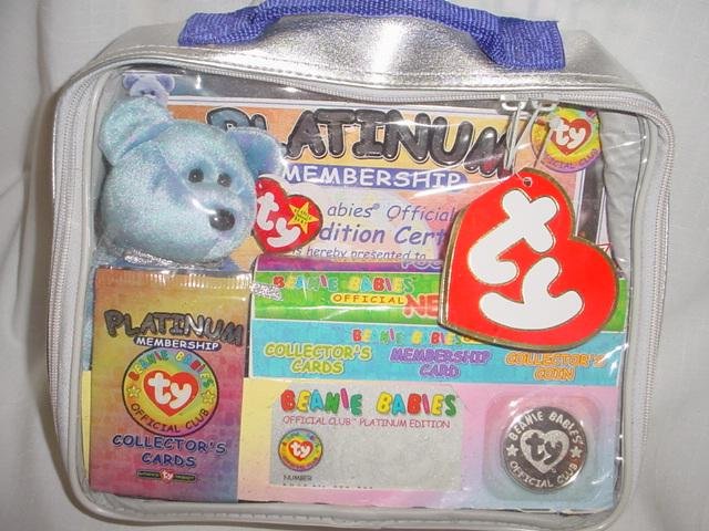 Ty Beanie Baby Clubby II The Bear Platinum Membership Kit Silver Colored Coin