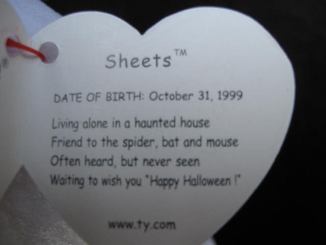 Ty Sheets The Halloween Ghost Beanie Baby