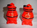 Vintage Pot Bellied Stove Salt & Pepper Shakers