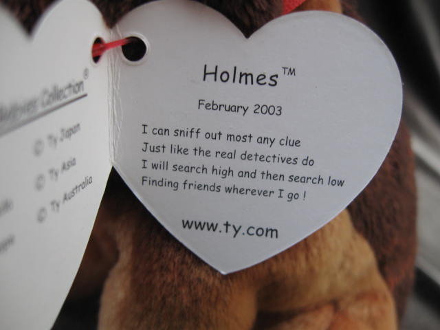 Ty Beanie Baby Holmes the Dog Beanie Baby of the Month