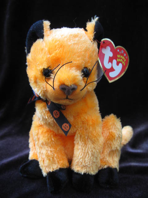 Ty Exclusive Beanie Baby Scared-e The Halloween Cat - Retired