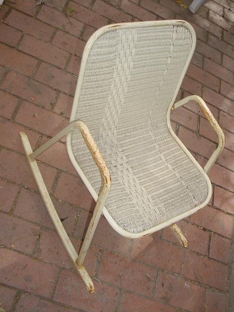 Child's Metal Wicker Rocking Chair