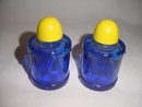 Vintage Cobalt Blue Drum Salt & Pepper Shakers