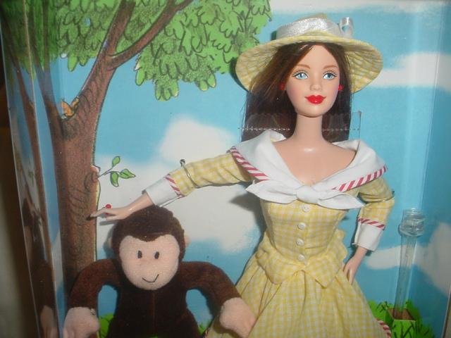 Curious George & Barbie Doll - NRFB New Old Stock
