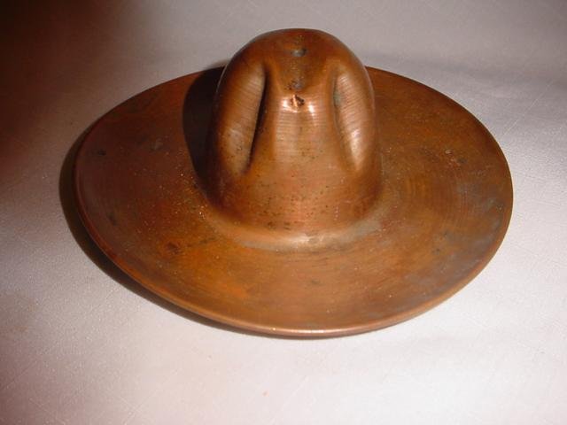 Vintage Western Copper Cowboy Hat Ashtray