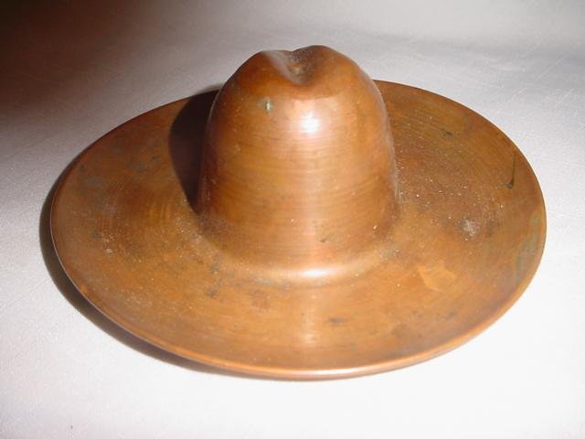 Vintage Western Copper Cowboy Hat Ashtray