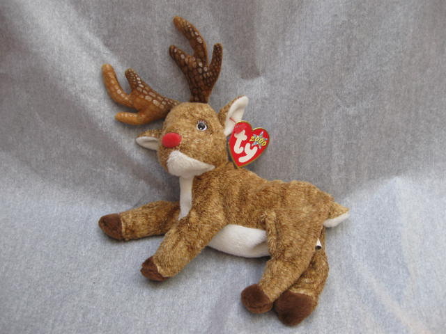 Ty Roxie The Red Nosed Christmas Reindeer Beanie Baby