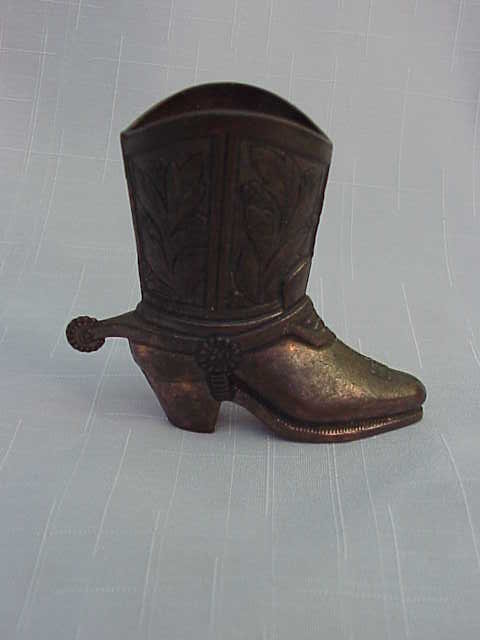 Metal Western Boot Toothpick Holder