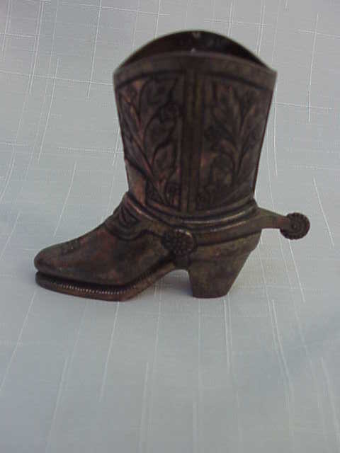 Metal Western Boot Toothpick Holder