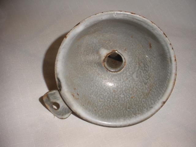 Vintage Molten Gray Enamelware Funnel Enamel Ware