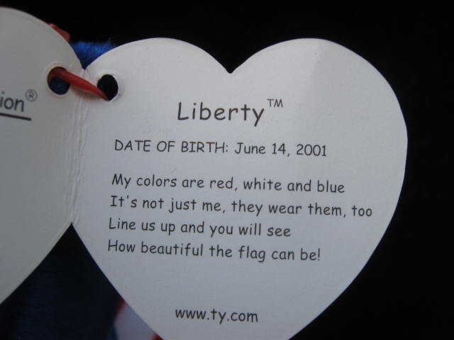 Ty Blue Liberty The Patriotic Bear Beanie Baby
