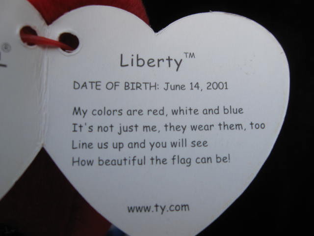 Ty Beanie Baby Red Liberty The Patriotic Bear