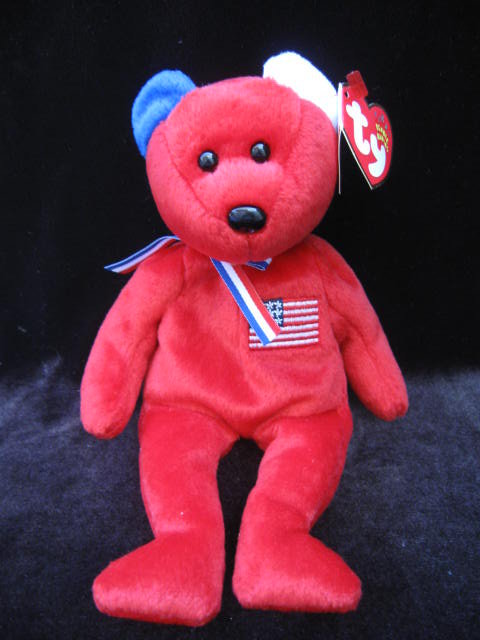 Ty Red America Bear Patriotic Beanie Baby