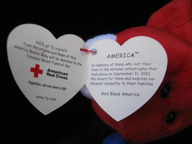 Ty Red America Bear Patriotic Beanie Baby
