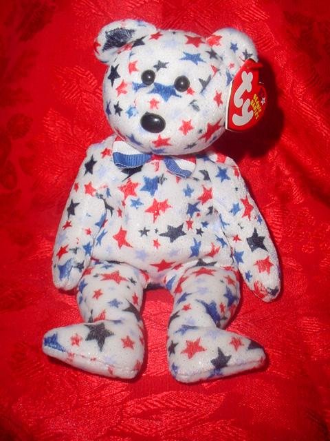 Ty Beanie Baby Red, White & Blue Bear