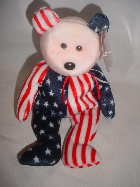 Ty Beanie Baby Spangle Red or Pink Face Bear