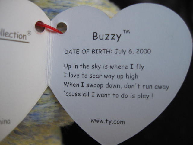 Ty Buzzy The Buzzard Beanie Baby Bird