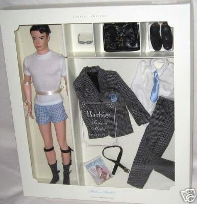 2 Silkstone Dolls - Silkstone Barbie Doll Lingerie #6 in Series & Barbie Model Fashion Insider Silkstone Ken Doll