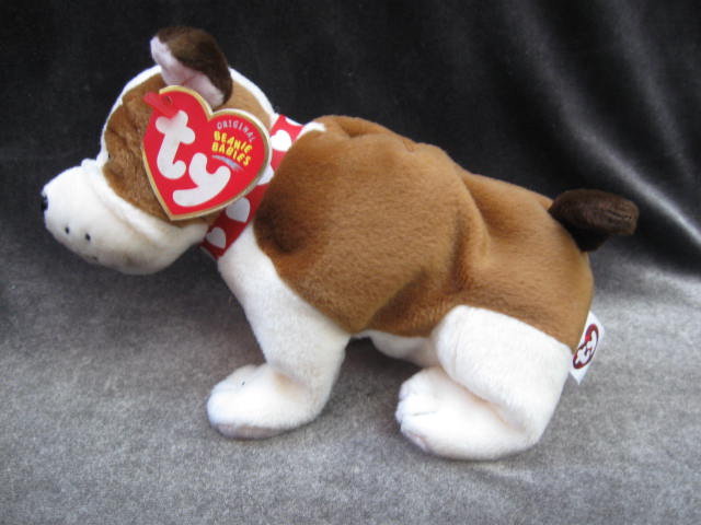 New Ty Huggins The Bull Dog Beanie Baby