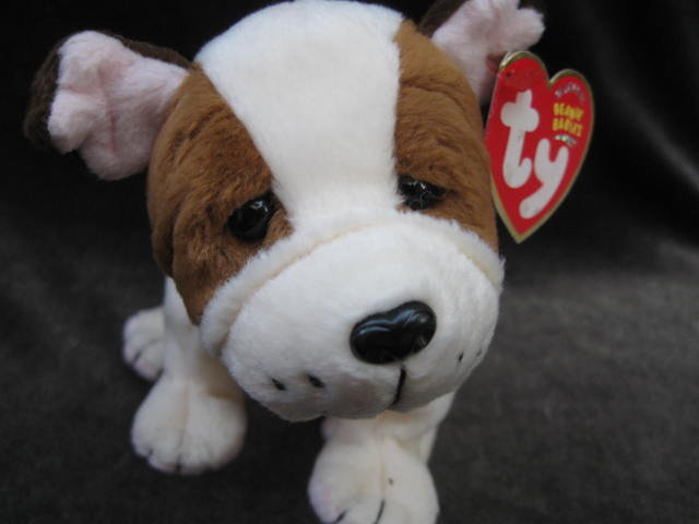New Ty Huggins The Bull Dog Beanie Baby