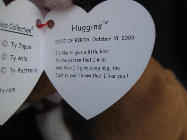 New Ty Huggins The Bull Dog Beanie Baby