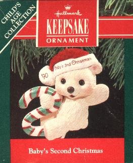Hallmark Baby's Second Christmas 1990 Christmas Tree Ornament Baby Bear