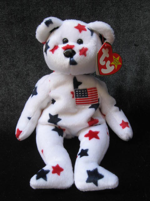 New! Ty Glory Retired Beanie Baby Patriotic Teddy Bear