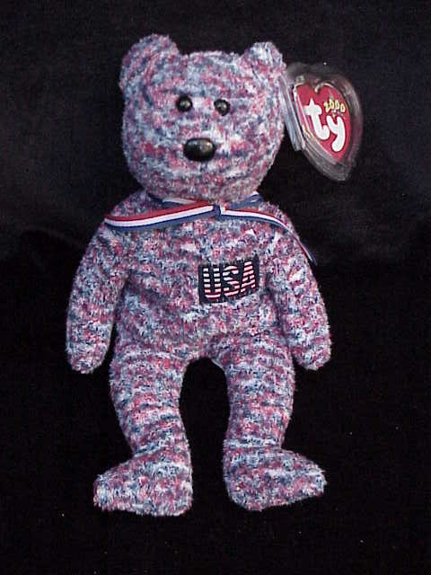 Ty USA Patriotic Beanie Baby Teddy Bear