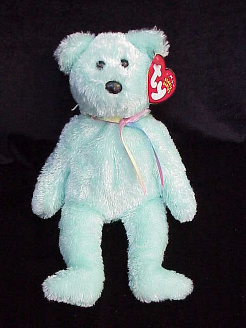 Ty Sherbert Lime Green Sherbet Beanie Baby Teddy Bear