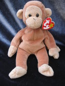 Ty Bongo The Monkey With The Light Tail Retired Beanie Baby