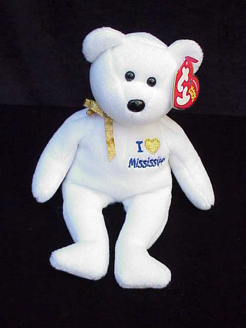 Ty I Love Mississippi Beanie Baby Teddy Bear