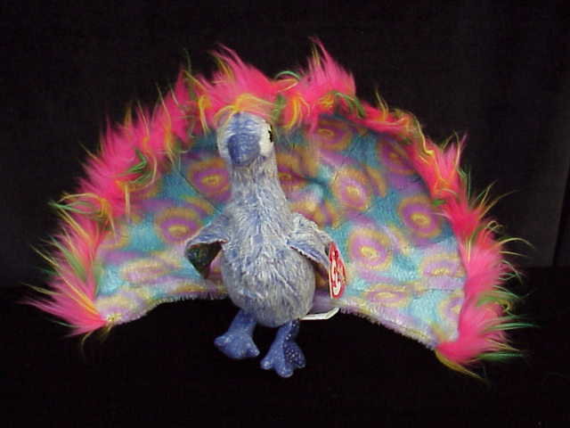Ty FLASHY THE PEACOCK Beanie Baby Bird