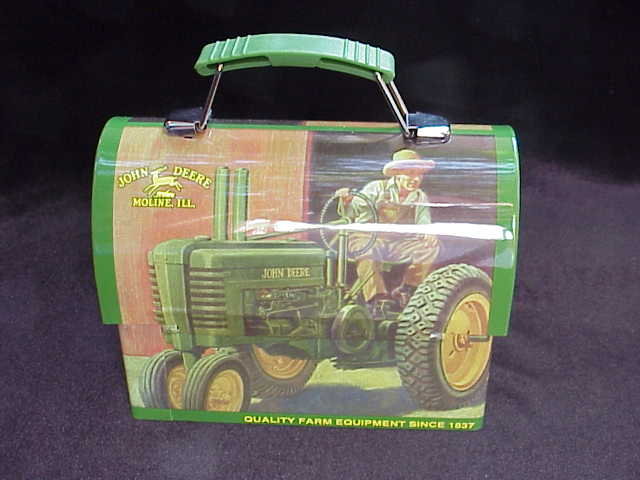 John Deere Domed Lunchbox Lunch Box / Tote Tractor Scene