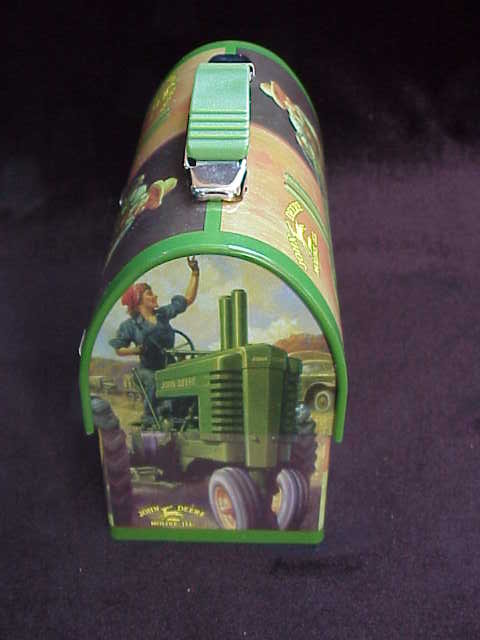 John Deere Domed Lunchbox Lunch Box / Tote Tractor Scene